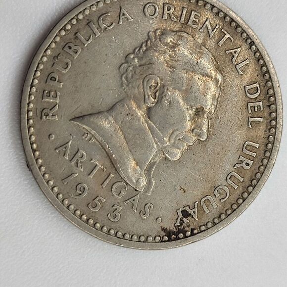 1953 Uruguay 10 Centésimos - Picture 2 of 2